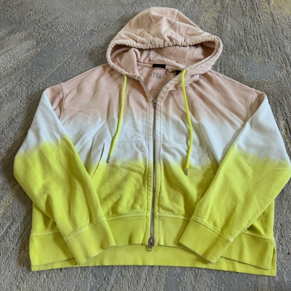 ATM ANTHONY THOMAS MELILLO French Terry Tie-Dye Zip-Up Hoodie XS small